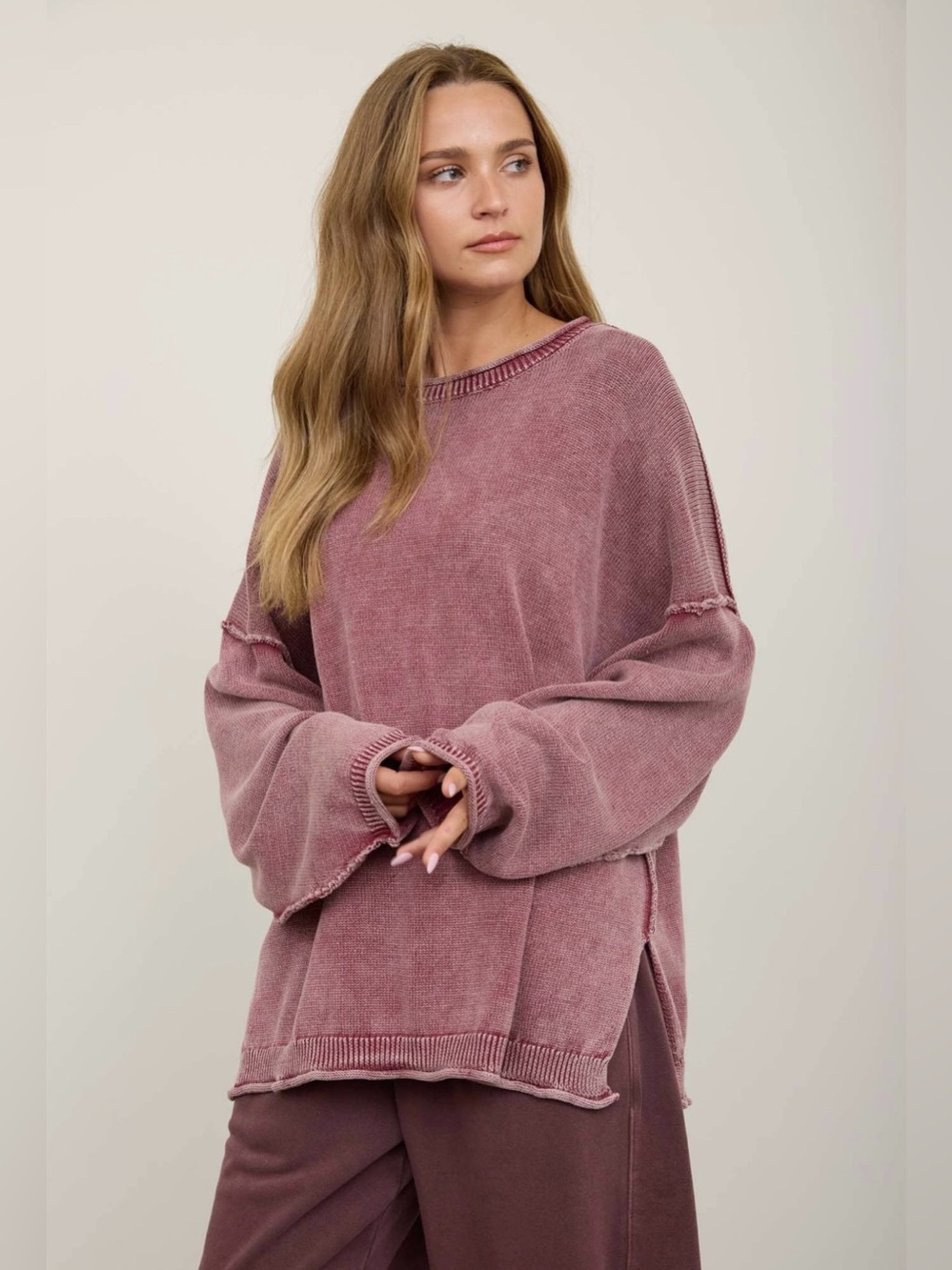 I’m Oversized Raw Edge Sweater